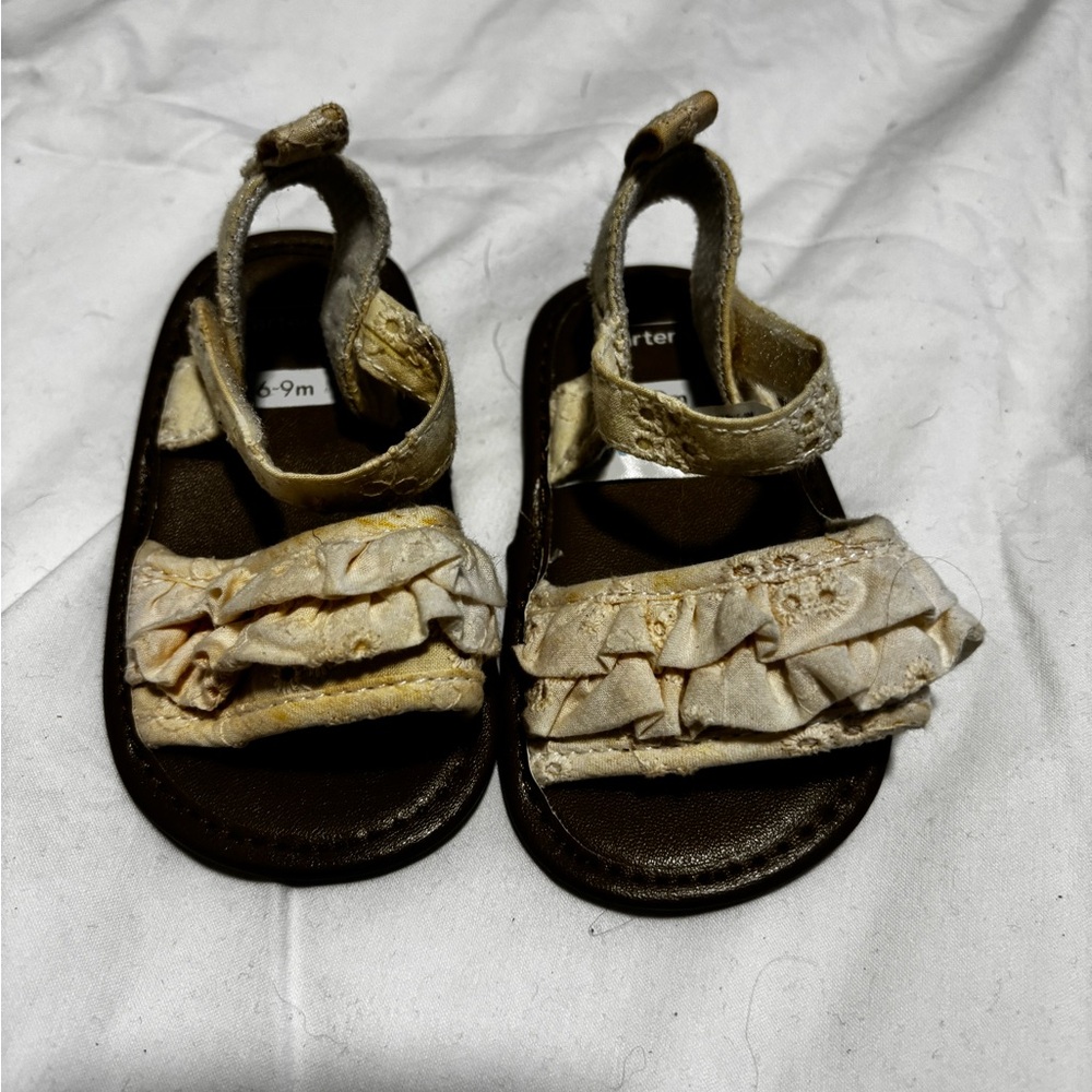 Carter's Tan and Brown Ruffle Sandals